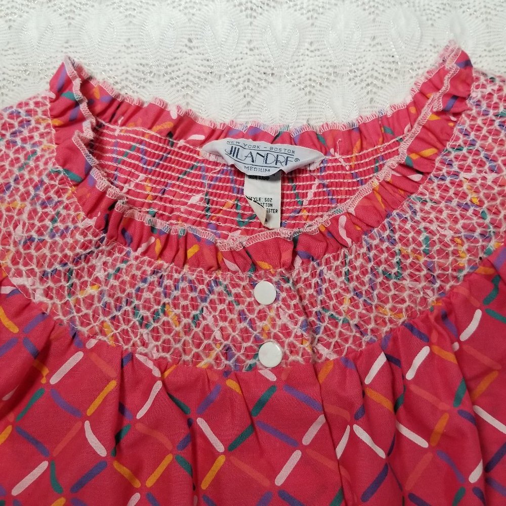 Vintage Jilandre Caftan Housedress Coral Size M - image 8